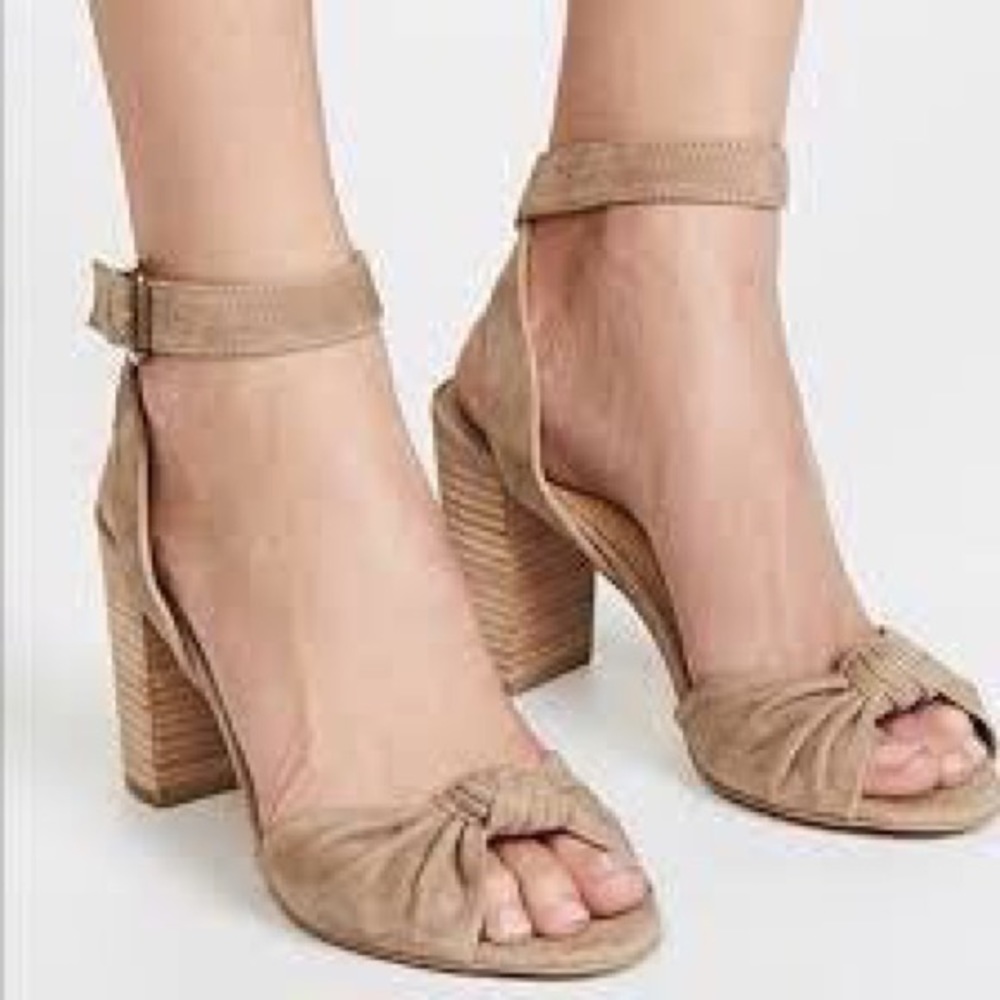 Splendid Taupe “Bea” Suede Heeled Sandal